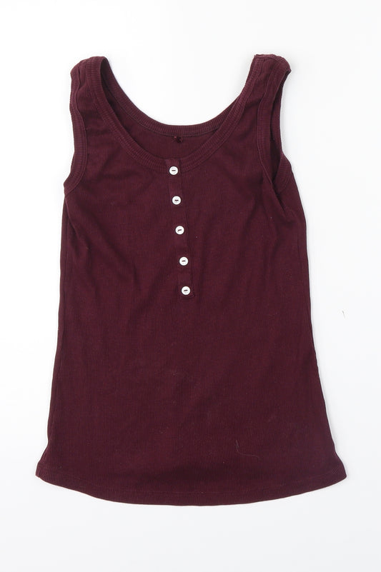 Front view of George girls’ pink basic tank, size 9, years