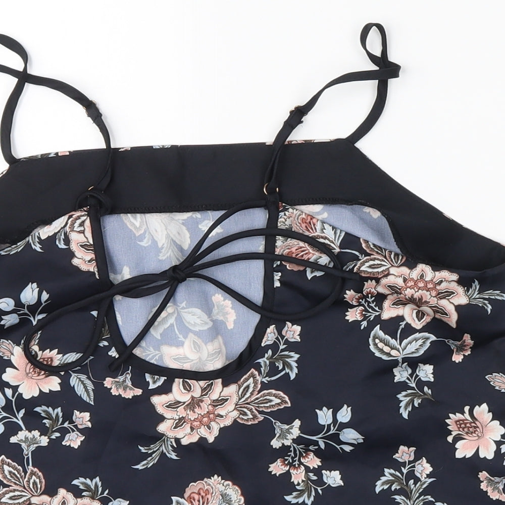 NEXT Womens Blue Floral  Basic Blouse Size 10