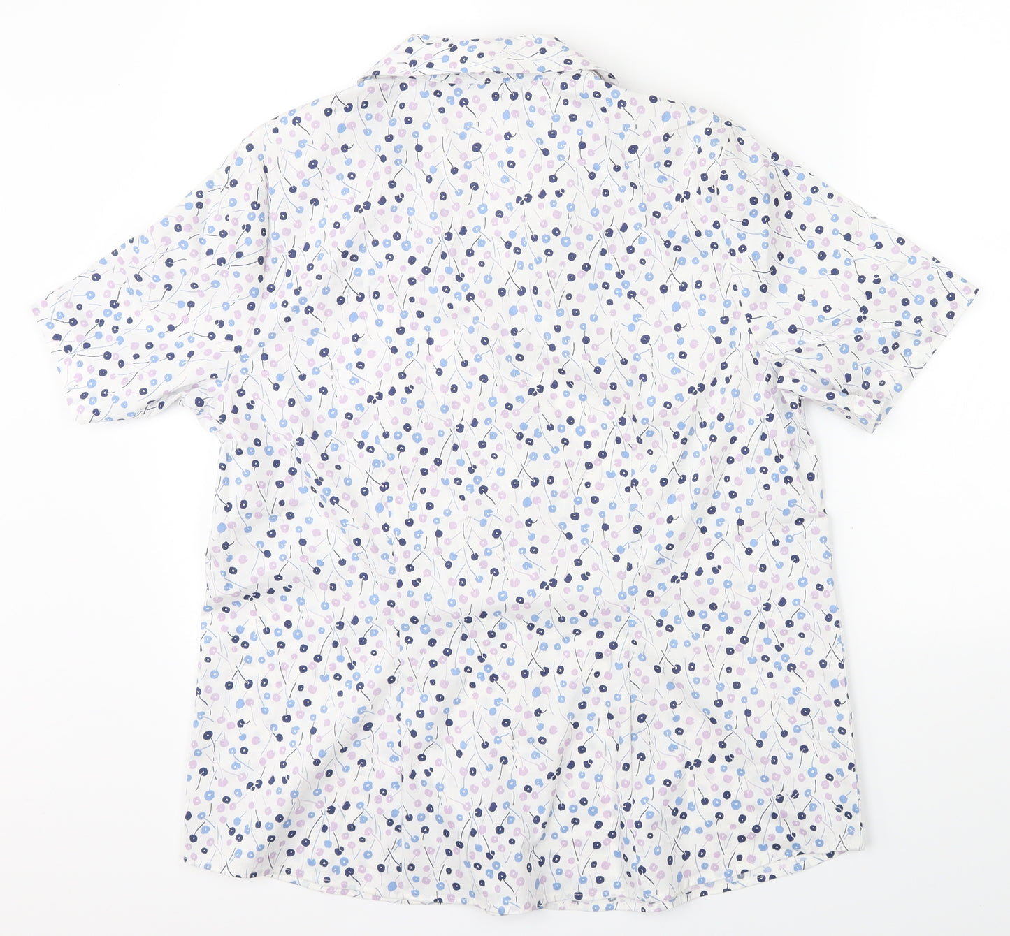 Isle Mens Silver Floral   Button-Up Size 16