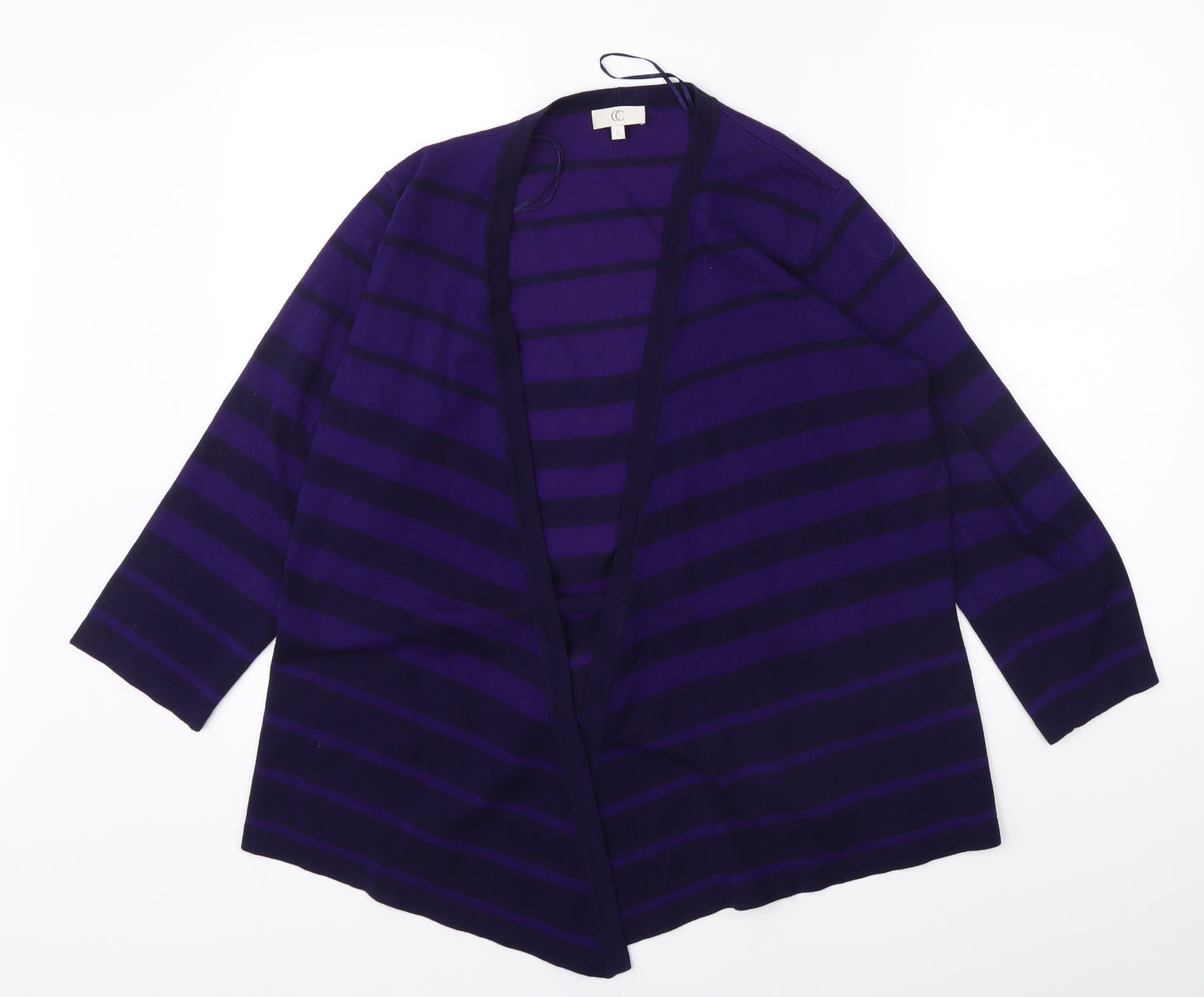 CC Womens Purple Striped  Cardigan Jumper Size M