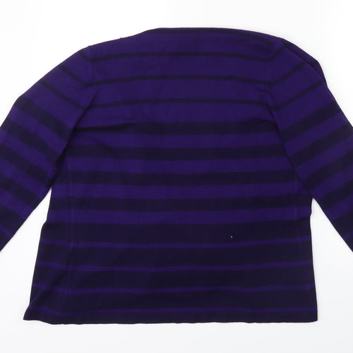 CC Womens Purple Striped  Cardigan Jumper Size M