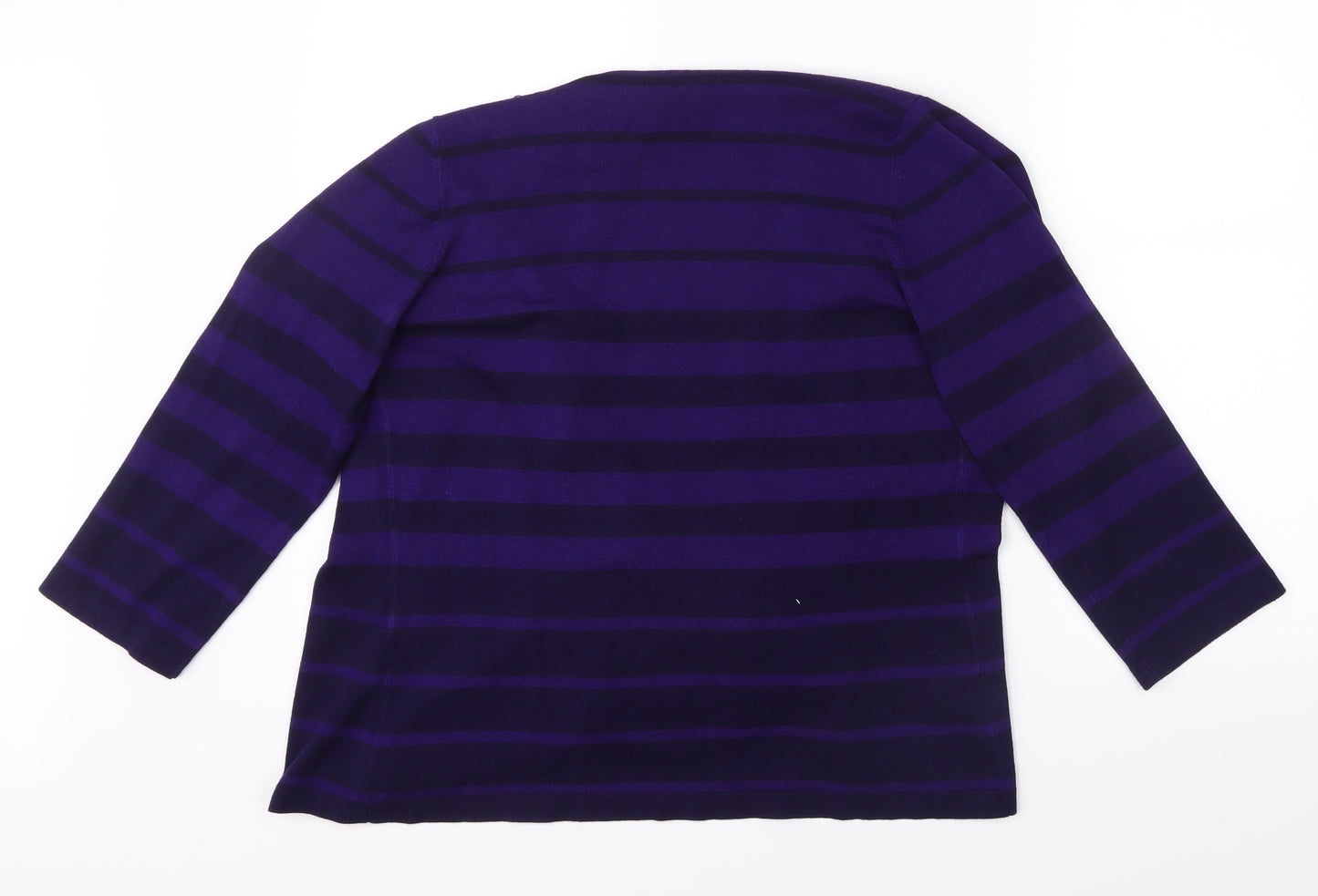 CC Womens Purple Striped  Cardigan Jumper Size M