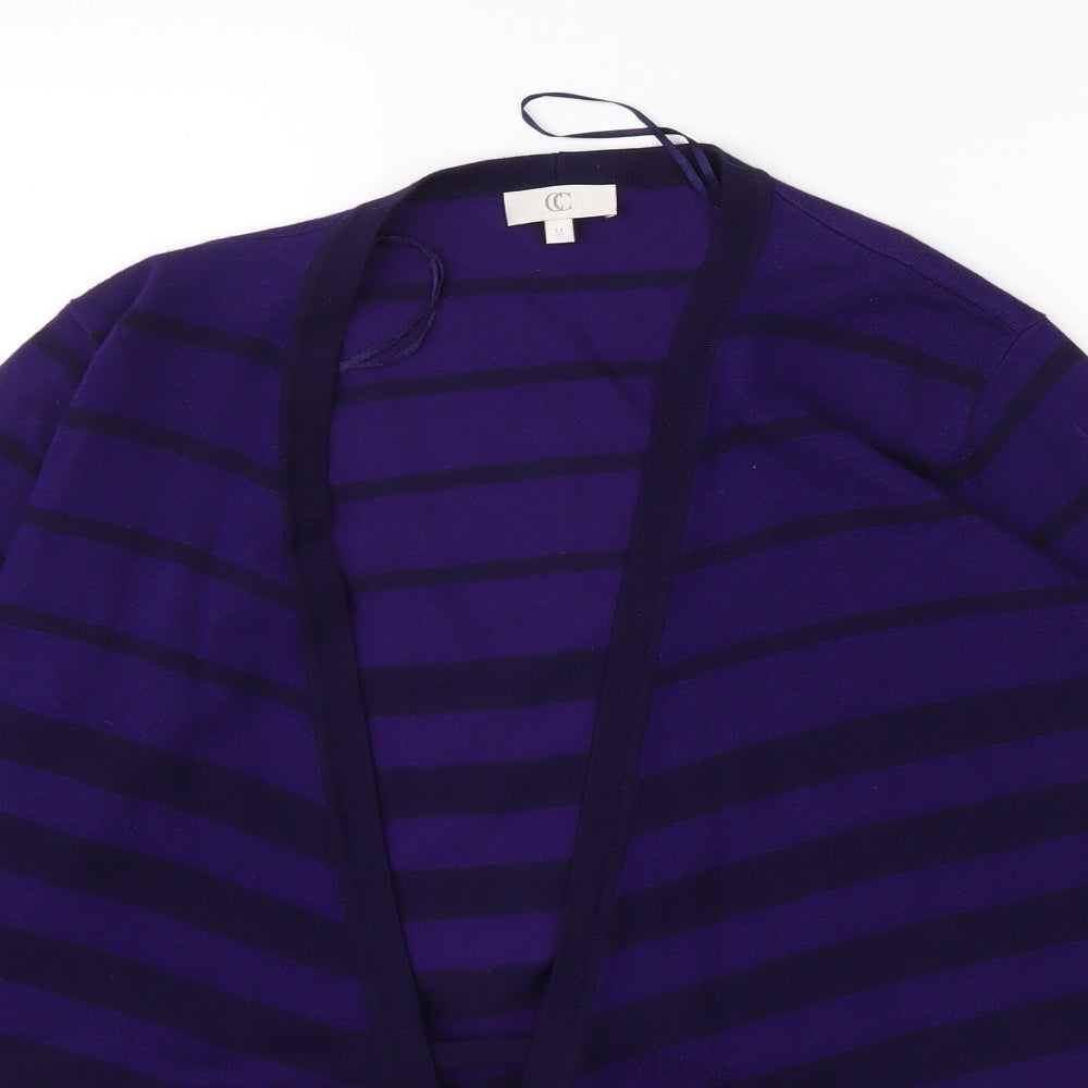 CC Womens Purple Striped  Cardigan Jumper Size M