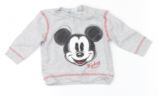 Front view of Disney Baby Baby Grey jumper, size 3-6, Months