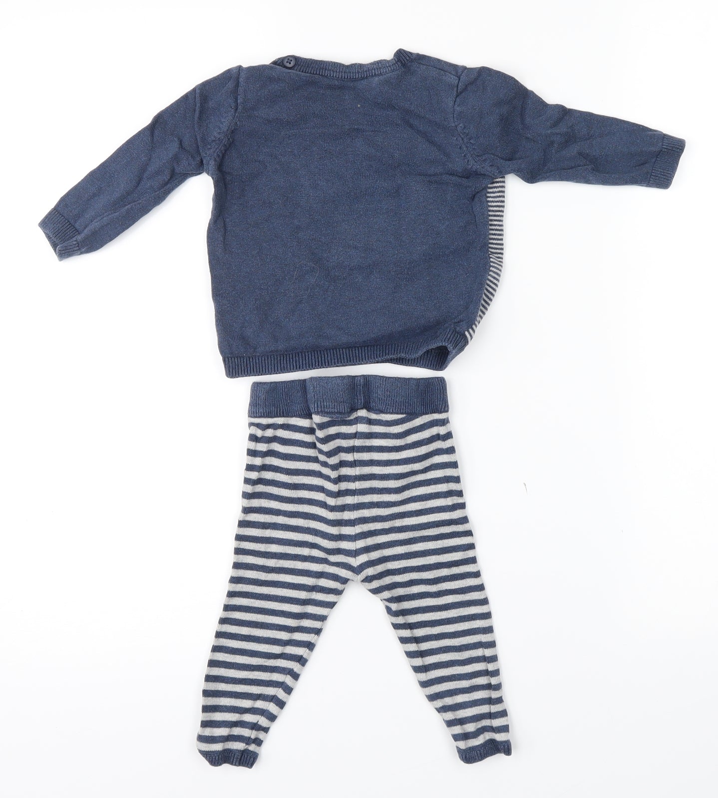George Boys Blue Striped  Dress Set Outfit/Set Size 3-6 Months