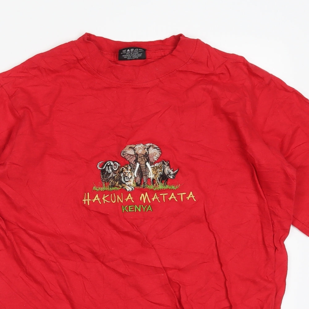 Aurborne Womens Red   Basic T-Shirt Size S  - Hakuna Matata Kenya