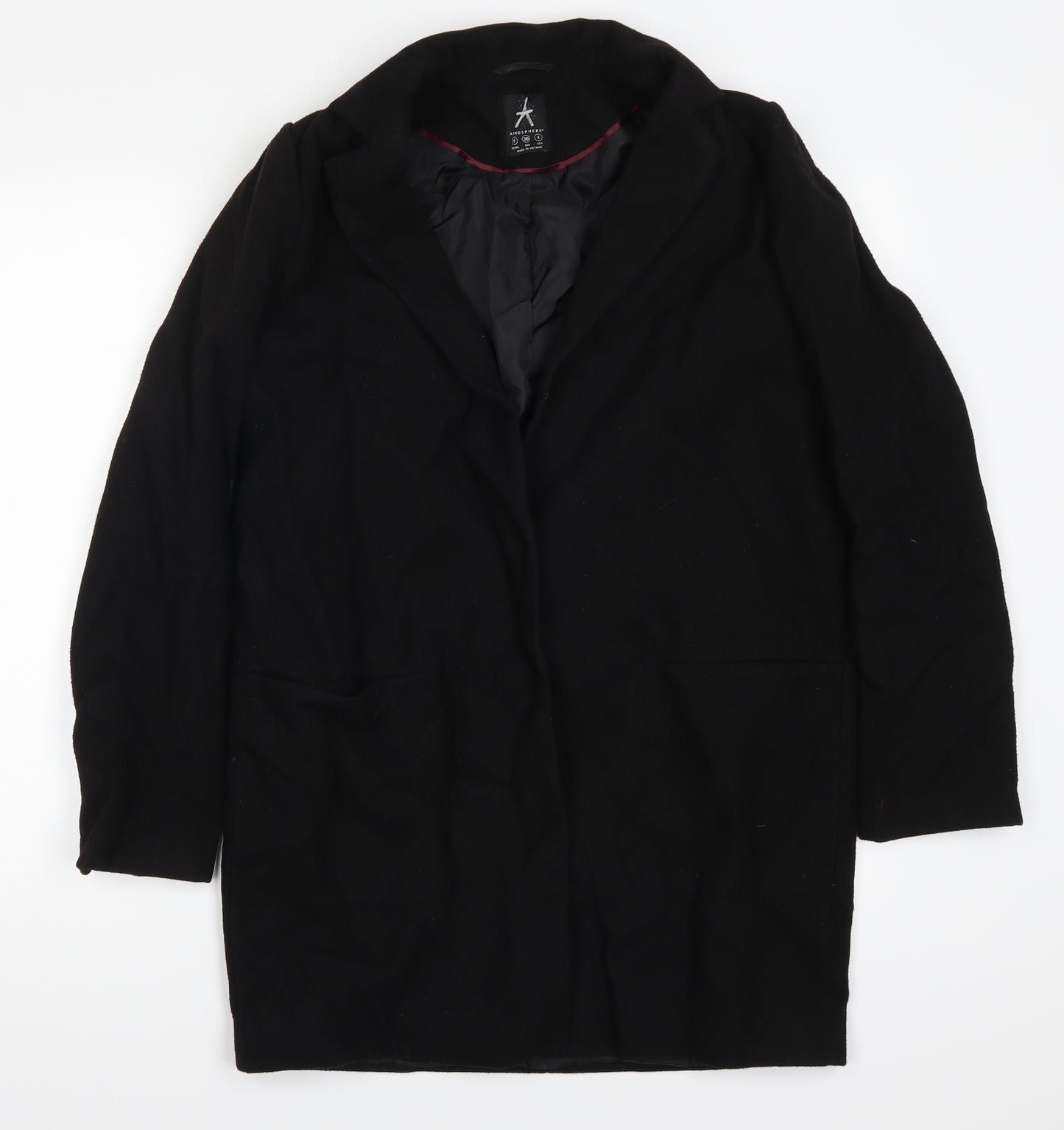 Atmosphere Womens Black   Overcoat Coat Size 8