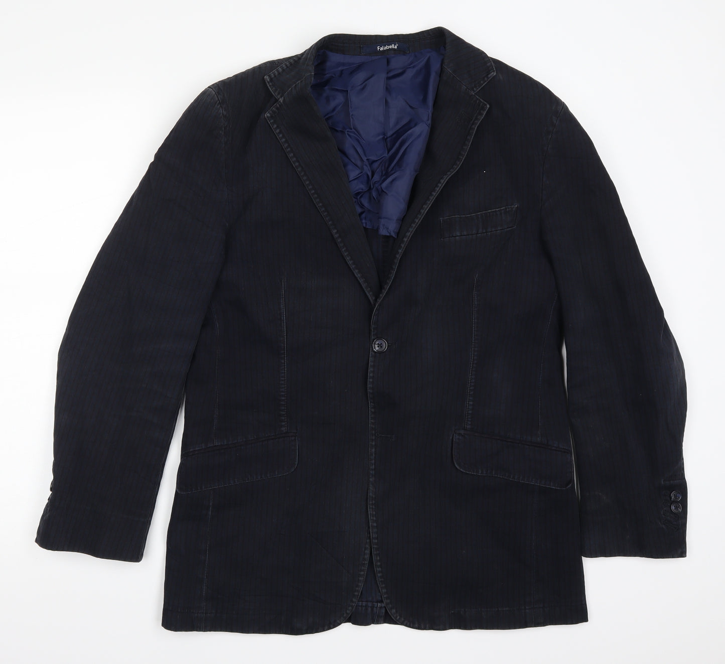 Falabella Mens Blue Striped  Jacket Blazer Size 40