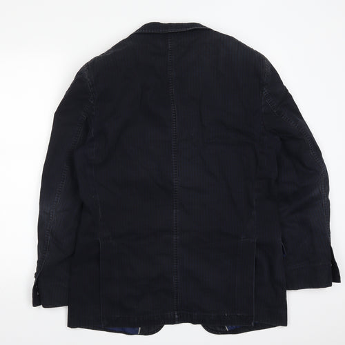 Falabella Mens Blue Striped  Jacket Blazer Size 40