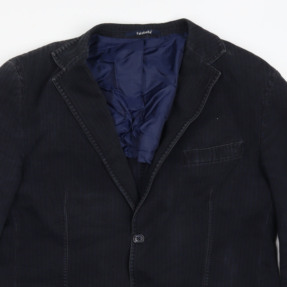 Falabella Mens Blue Striped  Jacket Blazer Size 40
