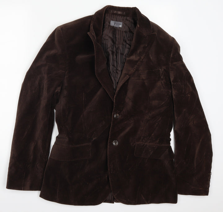 H&M Mens Brown Jacket Suit Jacket Size 36