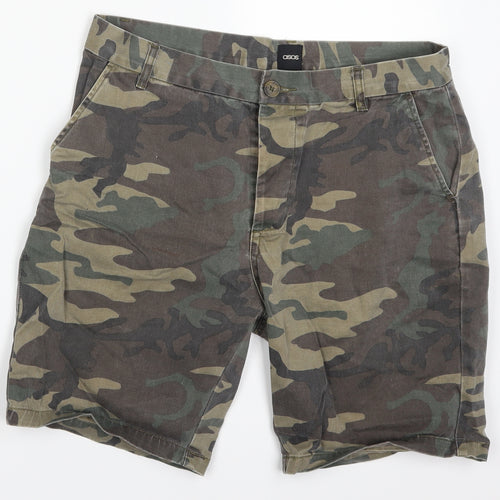 ASOS Mens Green Camouflage  Bermuda Shorts Size 32