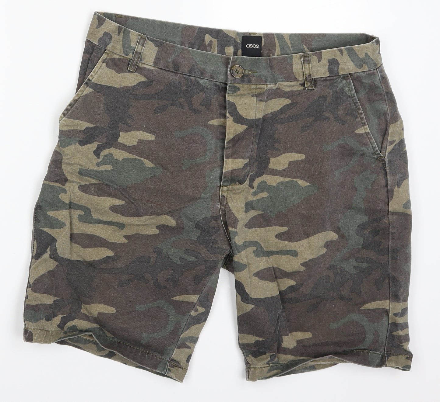 ASOS Mens Green Camouflage  Bermuda Shorts Size 32