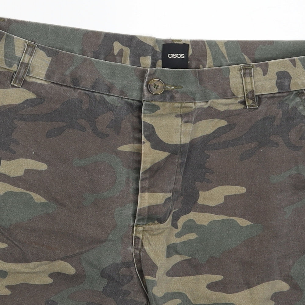 ASOS Mens Green Camouflage  Bermuda Shorts Size 32