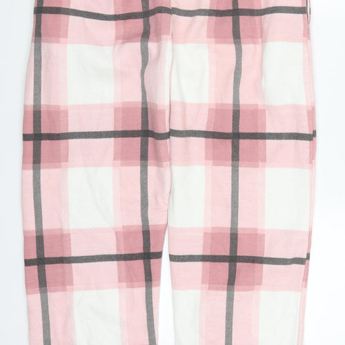Misspap Womens Pink Check  Sweatpants Trousers Size L L28 in