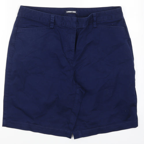 Lands End Womens Blue  Denim Bermuda Shorts Size 16