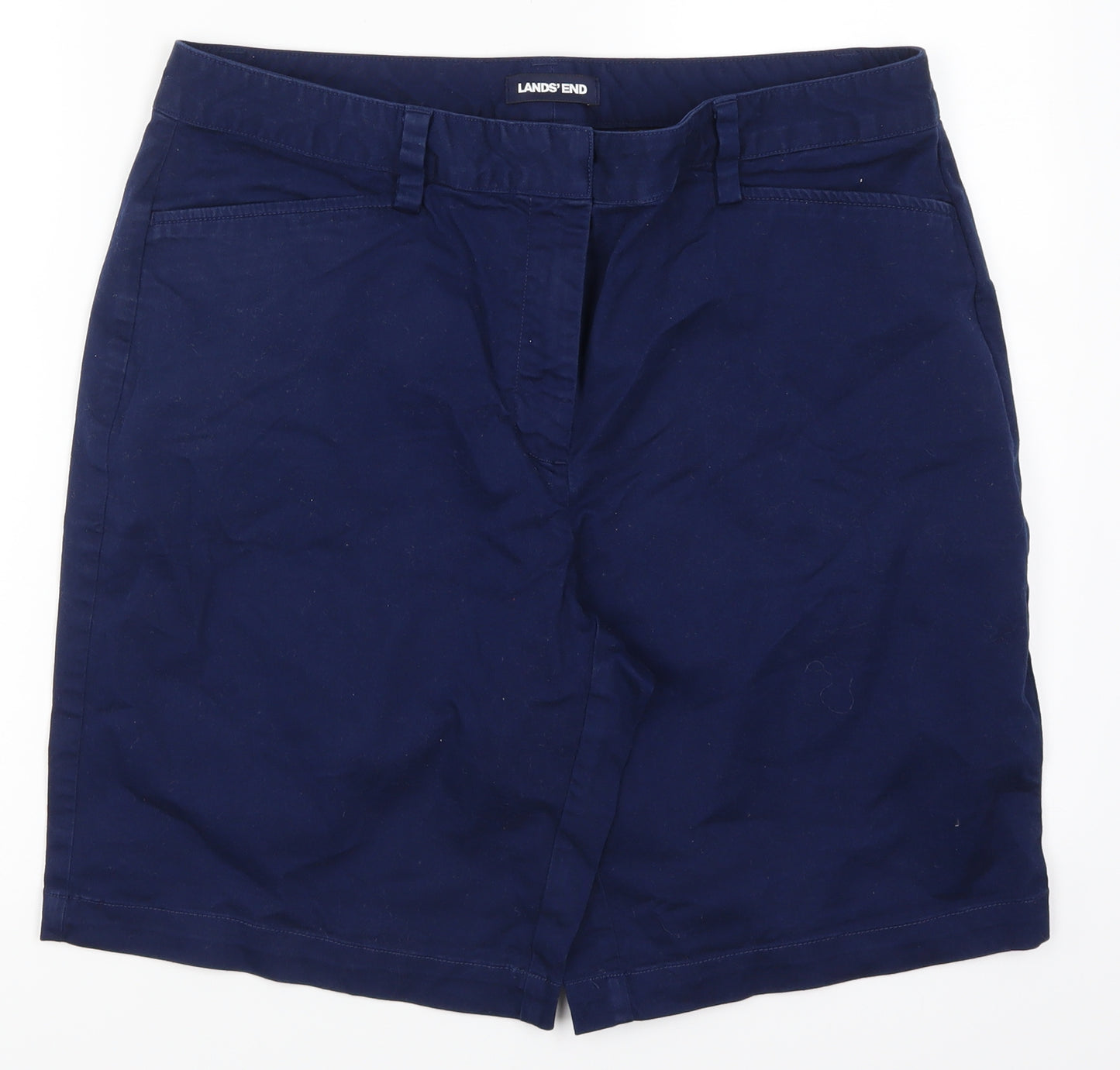 Lands End Womens Blue  Denim Bermuda Shorts Size 16