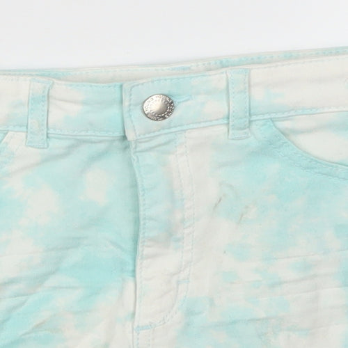 H&M Girls Black  Denim Cut-Off Shorts Size 9-10 Years - Tie Dye