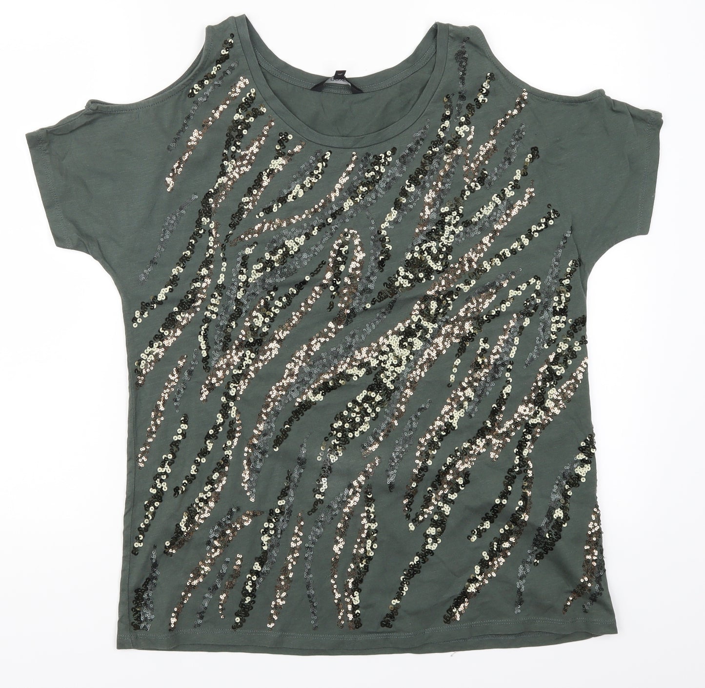 NEXT Womens Green Animal Print  Basic T-Shirt Size 12