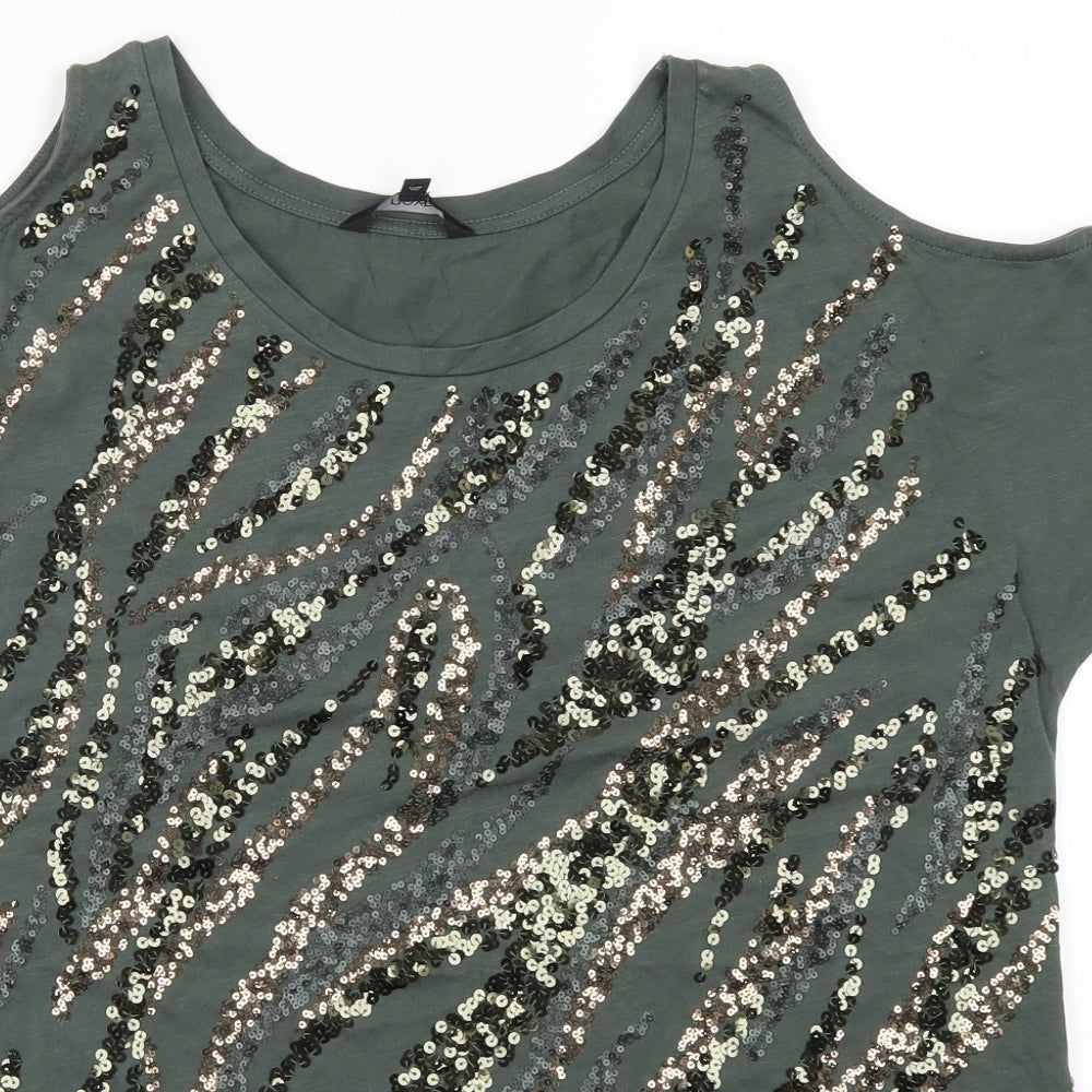 NEXT Womens Green Animal Print  Basic T-Shirt Size 12