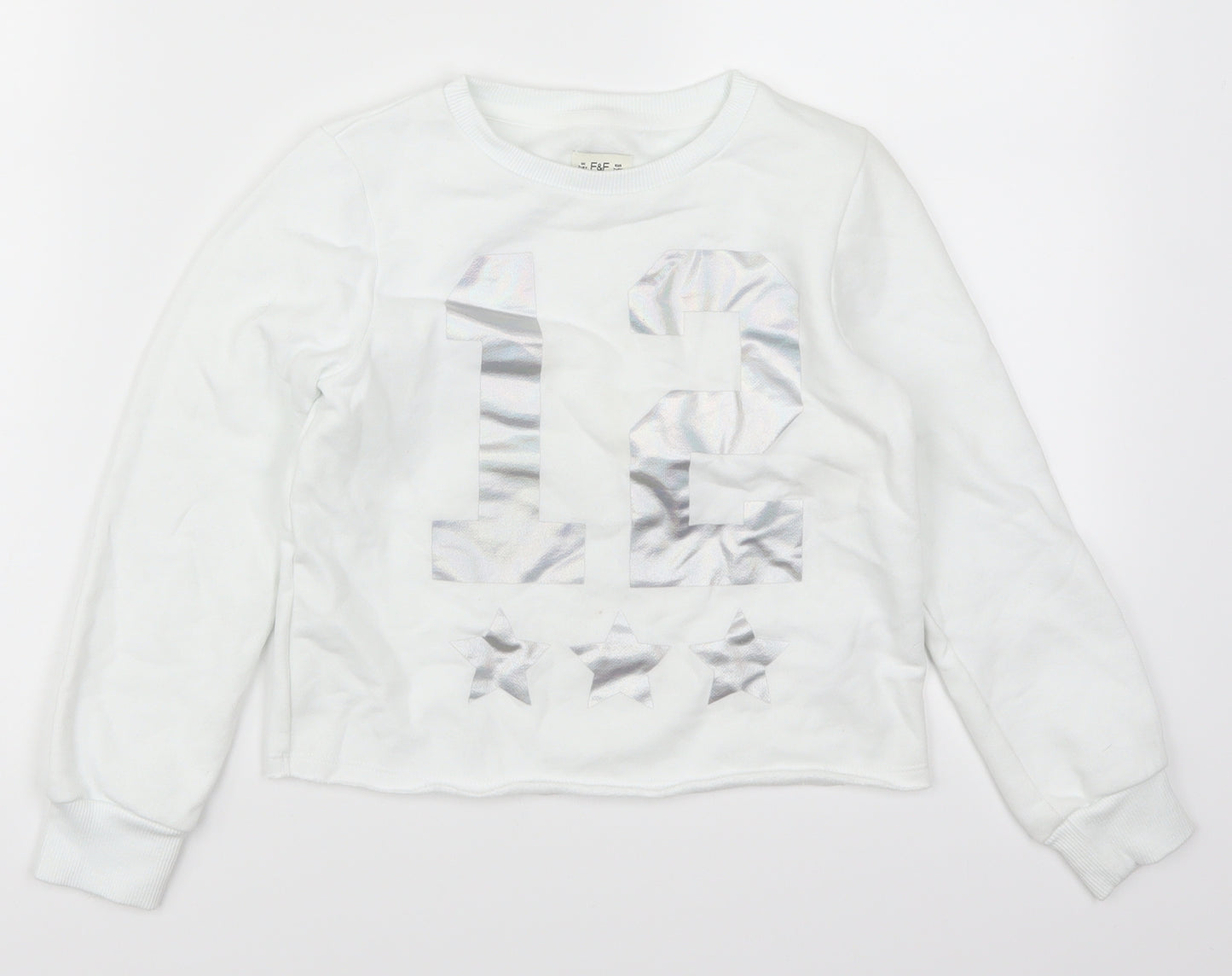 F&F Girls White   Pullover Sweatshirt Size 7-8 Years  - 12