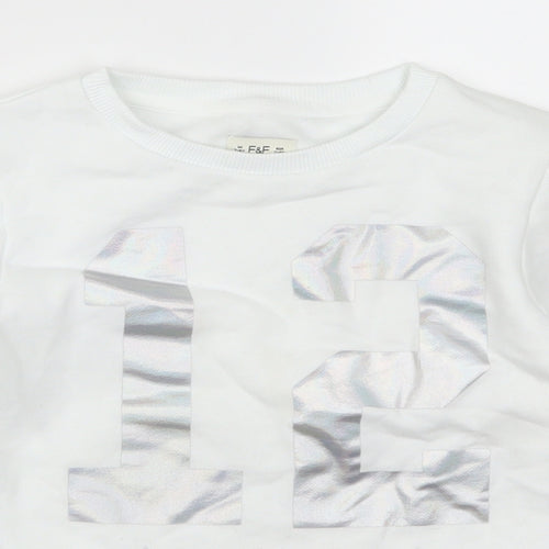 F&F Girls White   Pullover Sweatshirt Size 7-8 Years  - 12