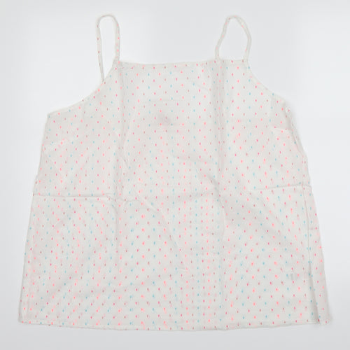 BHS Womens White Polka Dot  Top Pyjama Top Size XL