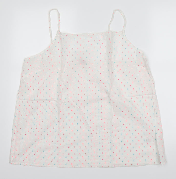 BHS Womens White Polka Dot  Top Pyjama Top Size XL