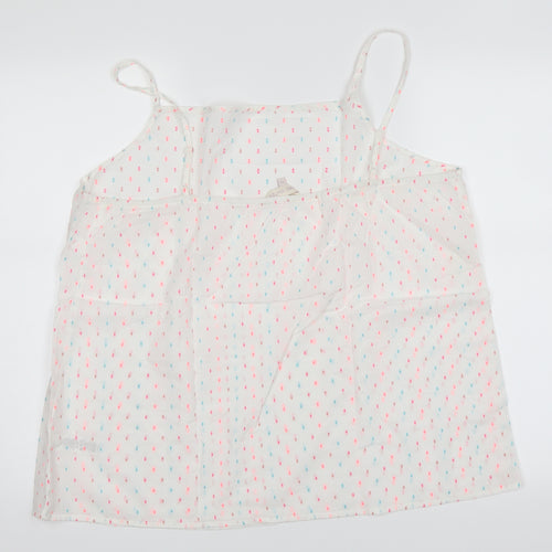 BHS Womens White Polka Dot  Top Pyjama Top Size XL