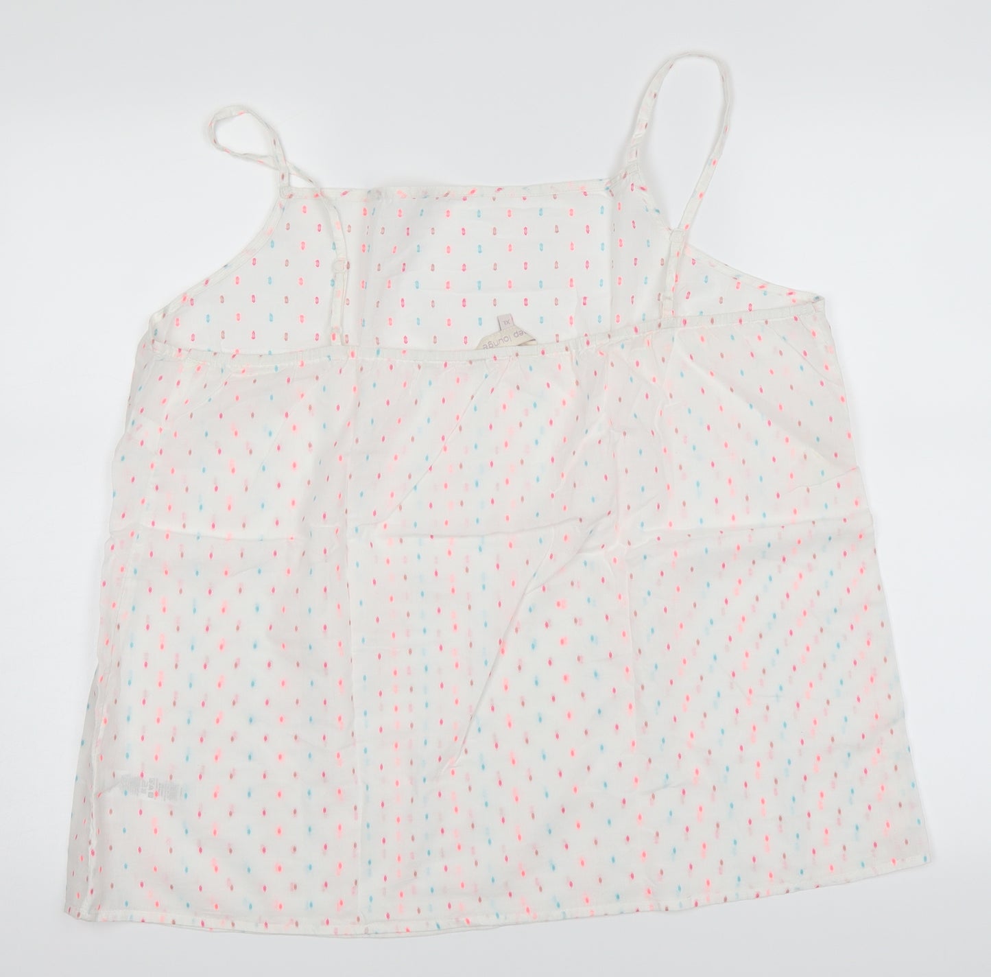 BHS Womens White Polka Dot  Top Pyjama Top Size XL