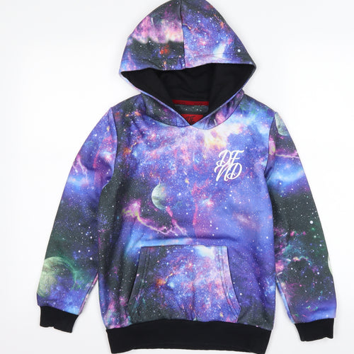DFVD Boys Purple   Pullover Hoodie Size 11-12 Years  - Galaxy Print