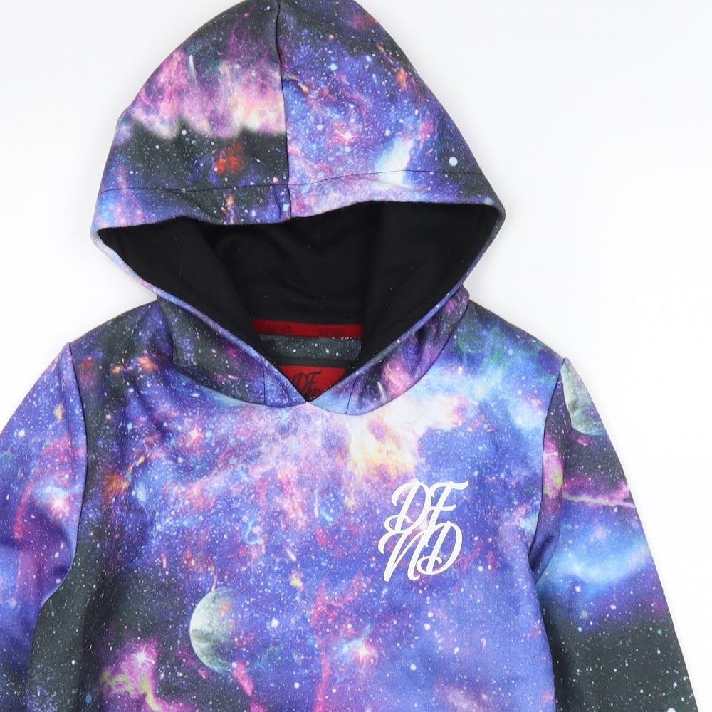 DFVD Boys Purple   Pullover Hoodie Size 11-12 Years  - Galaxy Print