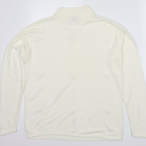 Bonmarché Womens White Argyle/Diamond  Pullover Jumper Size S