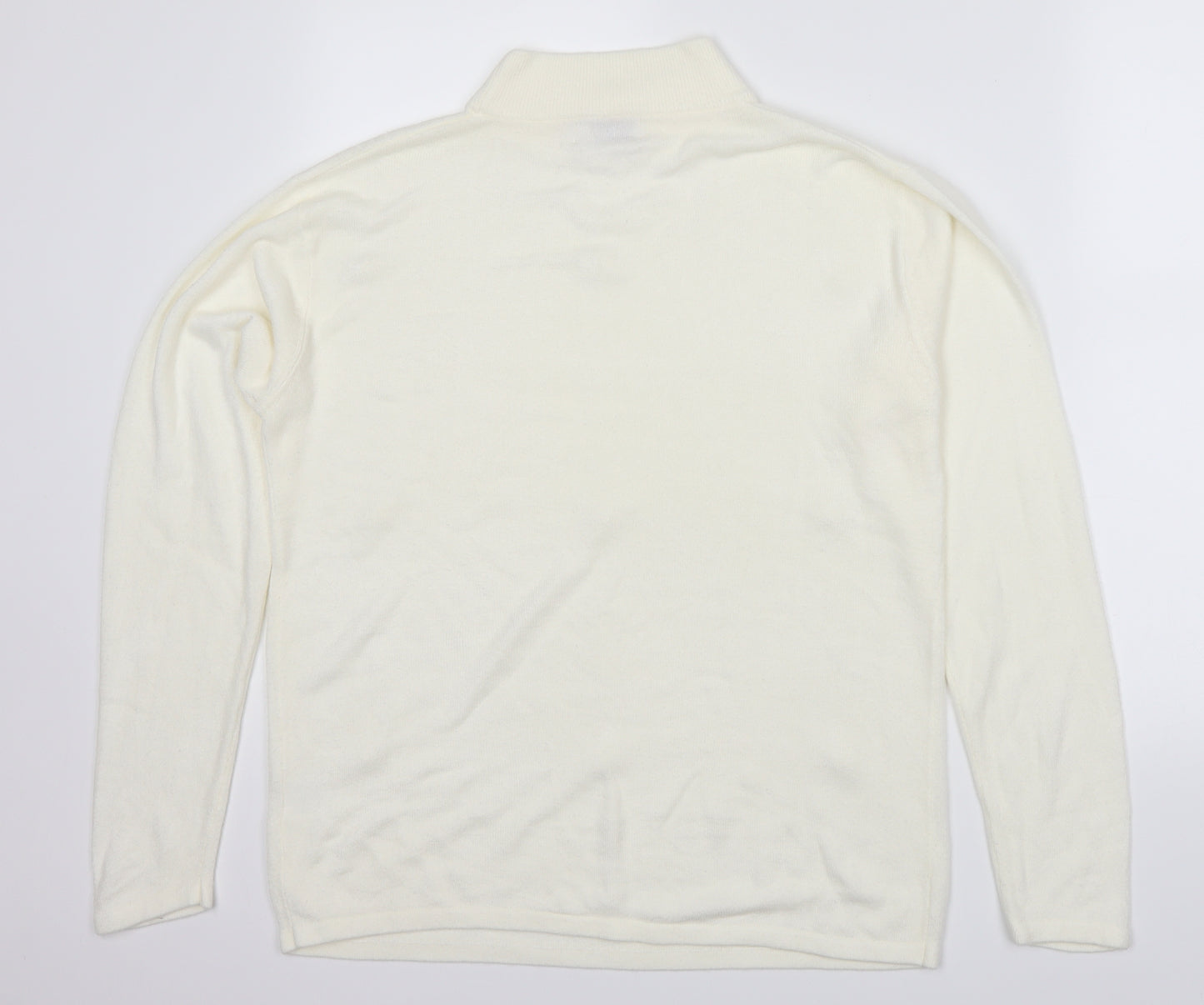 Bonmarché Womens White Argyle/Diamond  Pullover Jumper Size S