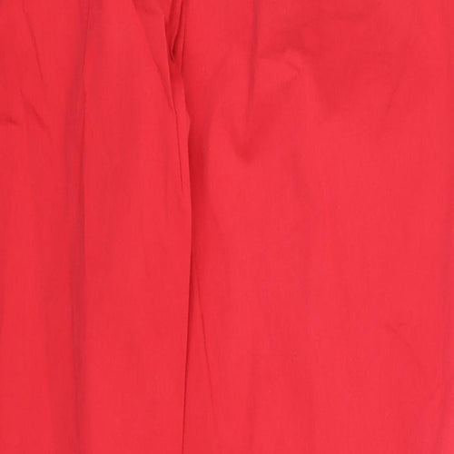 Marks and Spencer Womens Red   Chino Trousers Size 18 L28 in