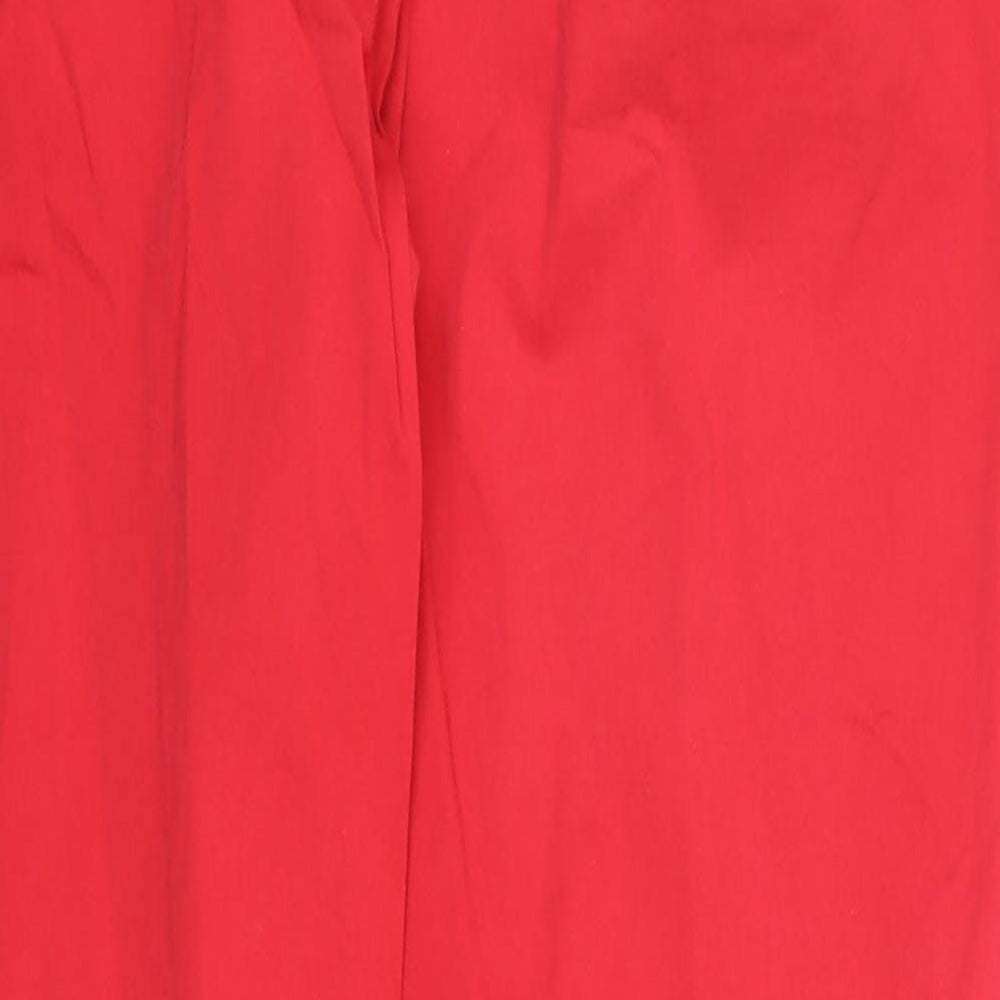 Marks and Spencer Womens Red   Chino Trousers Size 18 L28 in