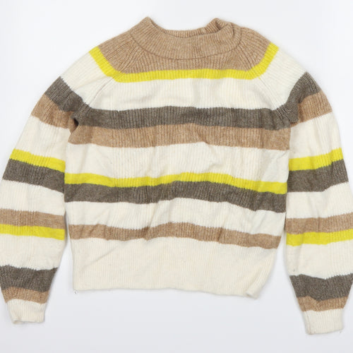 Marks and Spencer Womens Beige Striped  Pullover Jumper Size S