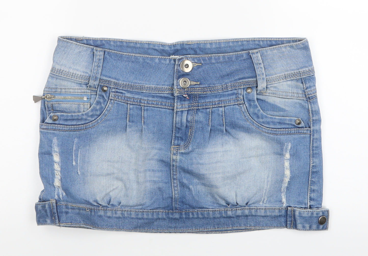 Miso Womens Blue  Denim Mini Skirt Size 10