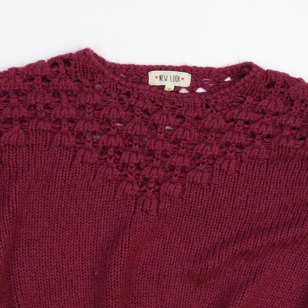 New Look Womens Pink  Knit Pullover Jumper Size 8