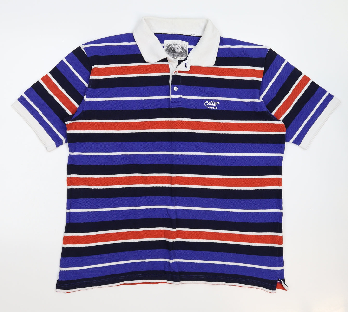 Cotton Traders Mens Multicoloured Striped   Polo Size XL