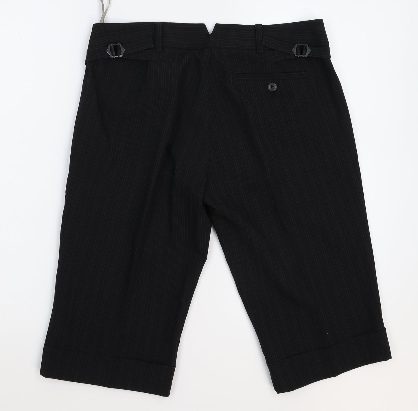 Mexx Womens Black Striped  Chino Shorts Size 12
