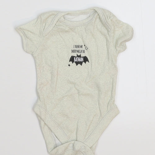 George Baby Grey   Babygrow One-Piece Size 0-3 Months  - Batman