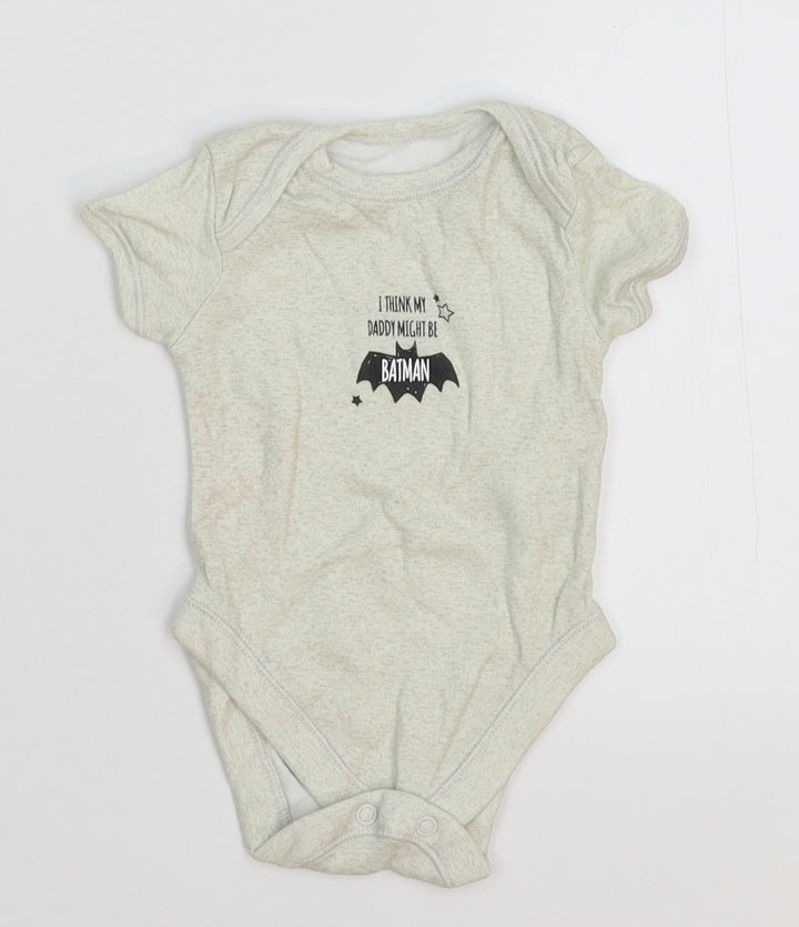 George Baby Grey Babygrow One-Piece Size 0-3 Months - Batman