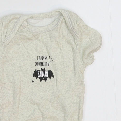 George Baby Grey   Babygrow One-Piece Size 0-3 Months  - Batman