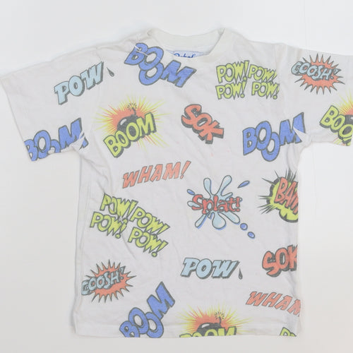 Rebel Boys White   Basic T-Shirt Size 4-5 Years
