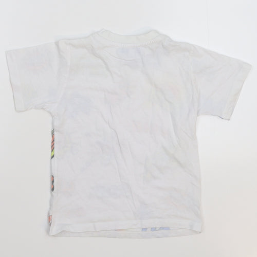 Rebel Boys White   Basic T-Shirt Size 4-5 Years