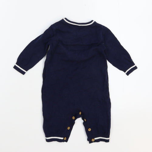 Nutmeg Baby Blue  Knit Babygrow One-Piece Size 0-3 Months