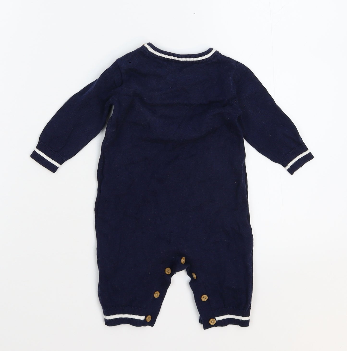 Nutmeg Baby Blue  Knit Babygrow One-Piece Size 0-3 Months