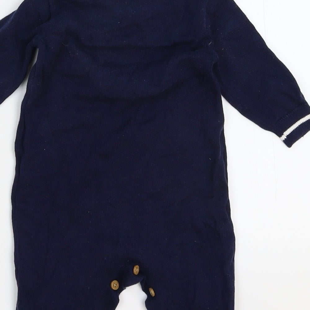 Nutmeg Baby Blue  Knit Babygrow One-Piece Size 0-3 Months