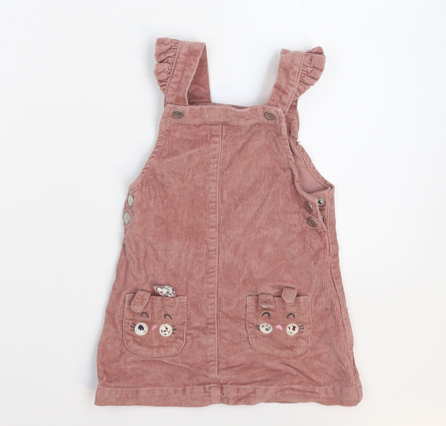 George Girls Beige  Corduroy Pinafore/Dungaree Dress  Size 12-18 Months